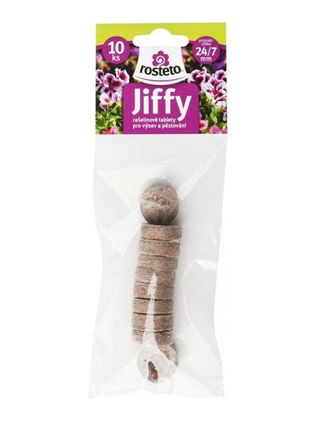 Jiffy rašelinové tablety (Rosteto) JP 24/7 síťka (10 ks)