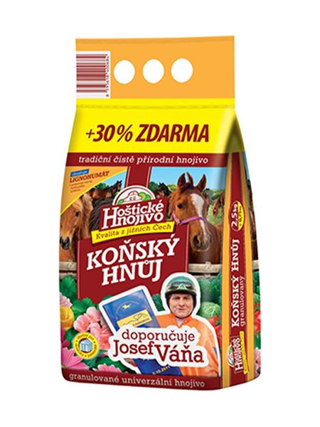 Koňský hnůj Váňův (Hoštické hnojivo) 2,5 kg + 30 % zdarma