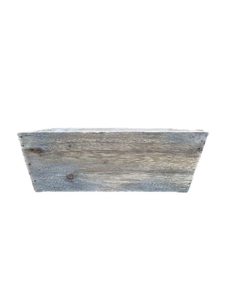 Květináč dekorační Dřevěný truhlík bělený 25 cm